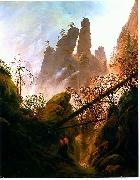 Felsenlandschaft im de:Elbsandsteingebirge Caspar David Friedrich